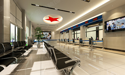 政府服务大厅设计案例效果图及郑州装修公司与软件开发一体化解决方案